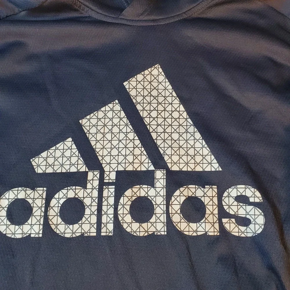 Adidas Logo Pullover Men's Hoodie, Size‎ M Navy Blue Athletic